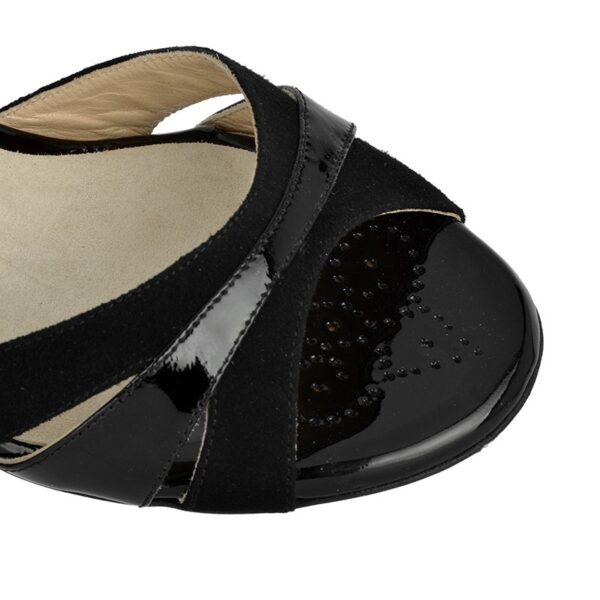 A3 Black Suede & Patent 7cm - Image 3