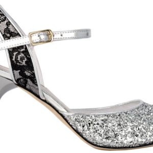 A1 Silver Glitter & Lace 7cm