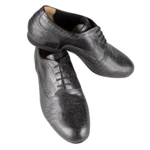 Charcoal leather men's tango shoe
