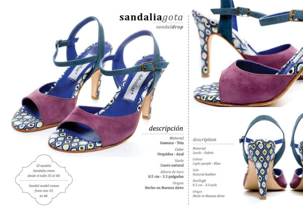 Lilac suede women's tango shoe
