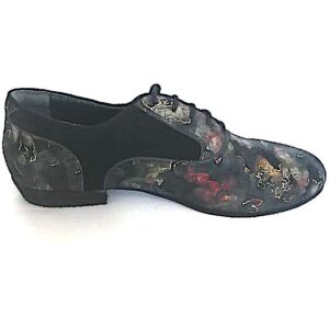 Embossed printed suede men's tango shoe