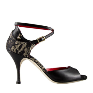 black leather & lace women's tango shoe