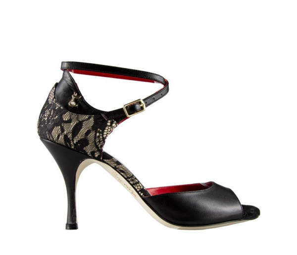 black leather & lace women's tango shoe