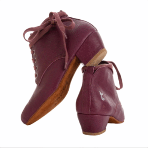 Plum Leather Ankle Boot